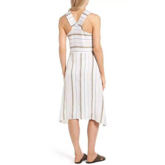 New Sz 6 Silk Nordstrom Collection Sleeveless Striped Dress Sharkbite 8458 - Picture 2 of 10